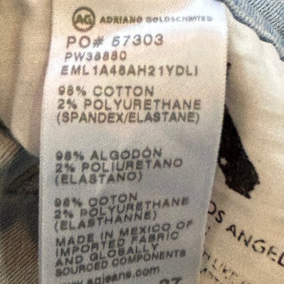 AG ADRIANO GOLDSCHMEID The Mari Crop High Rise Slim Straight Jeans in Size 27 - Picture 9 of 9